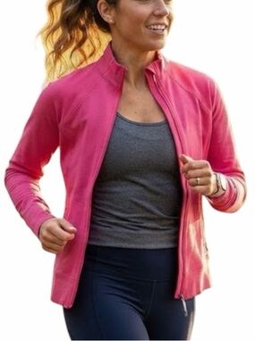 DENVER HAYES Active Jacket Pockets Coral Pink XS Streetwear Retro